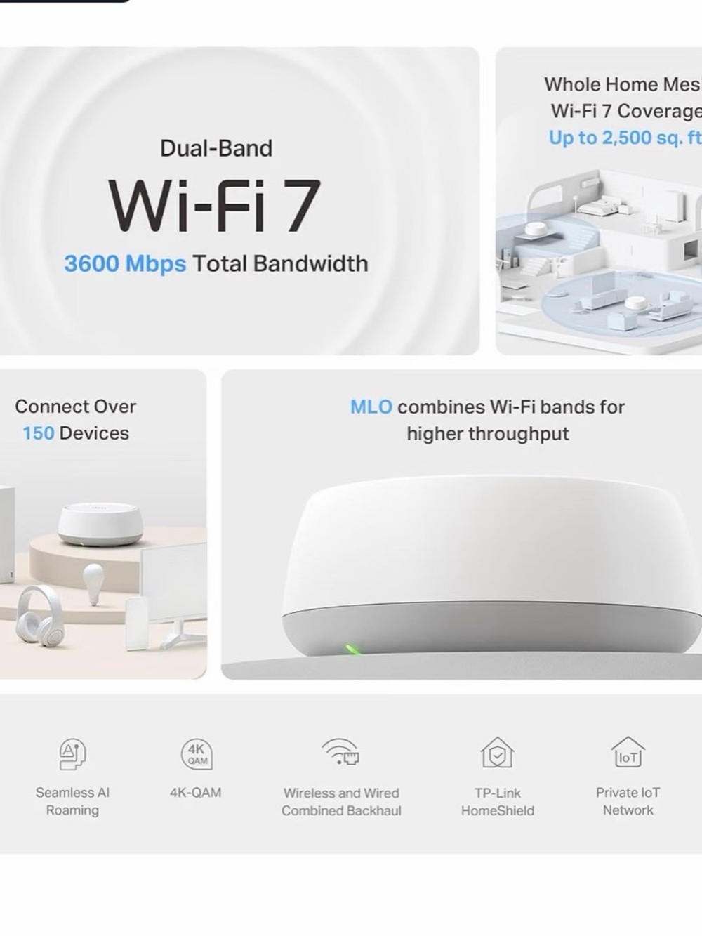 TP-Link Deco Mesh Wi-Fi 7 Router - White - Picture 2 of 9